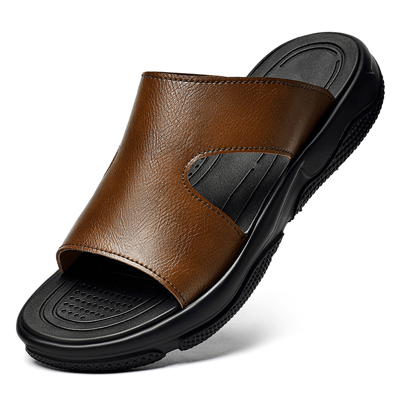 Men'S Shoes Dockers - Sandálias masculinas de couro, antiderrapantes, sola