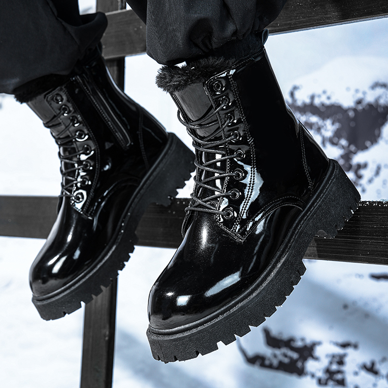 Men'S Shoes For Work - Botas masculinas de pelúcia quente de