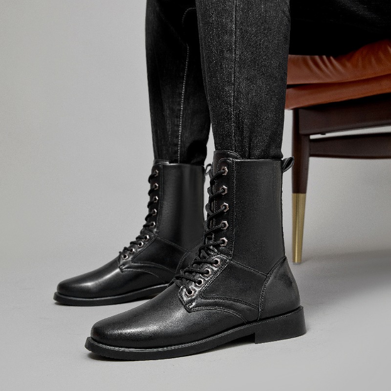 Men'S Shoes For Work - Botas de Couro de Cano Alto