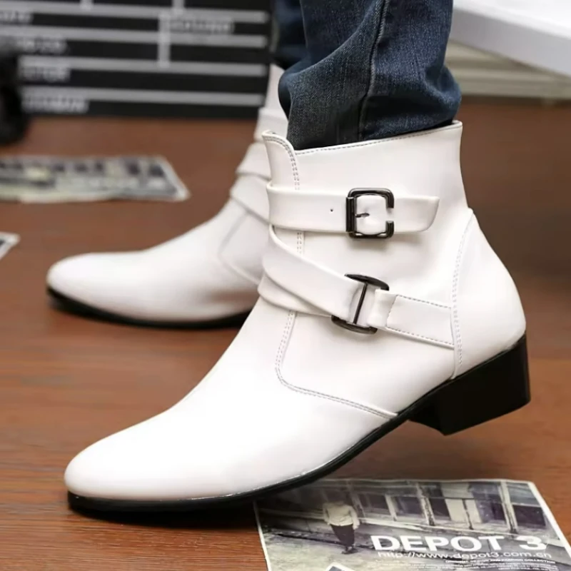 Men Shoes Formal - Novas botas masculinas de couro chelsea