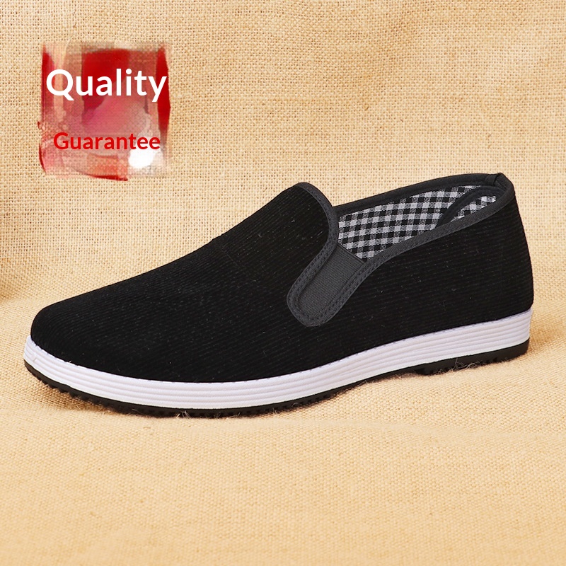 Men'S Shoes For Work - Sapatos de tecido pretos slip-on Old
