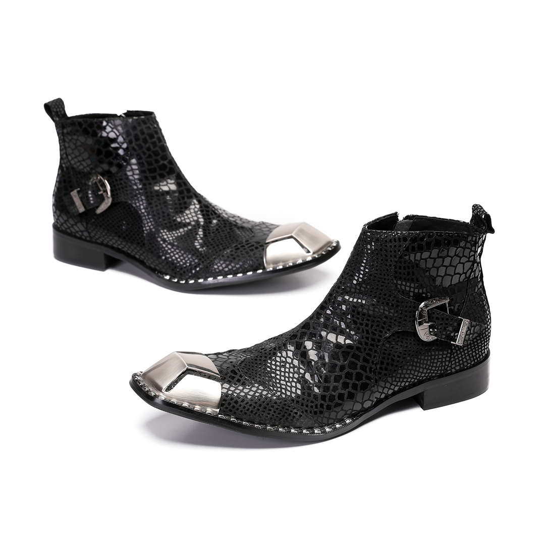 Men Shoes Formal - Botas de Couro Preto Britânicas para