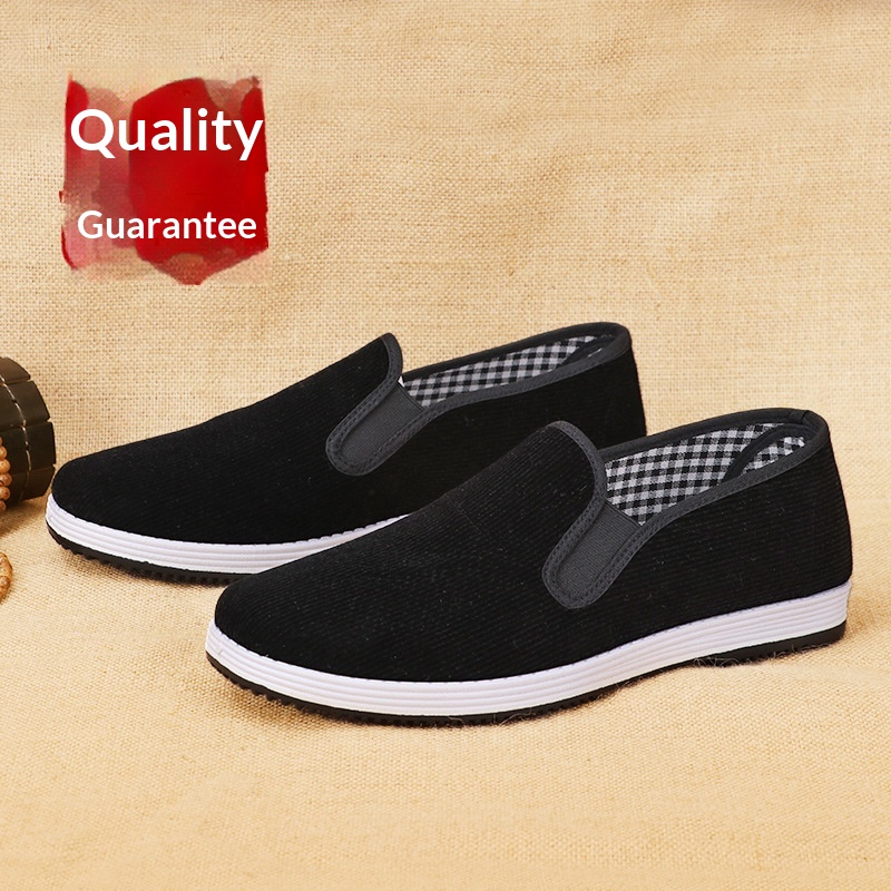 Sapatos de tecido pretos slip- - Men'S Shoes For Work avaliação e preço