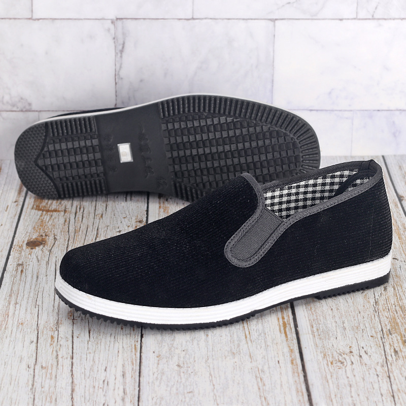 Sapatos de tecido pretos slip- - Men'S Shoes For Work avaliação e preço