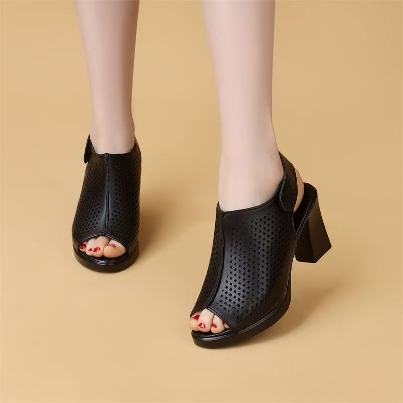 Sandálias Femininas de Salto A - Velcro Strap Sandal avaliação e preço