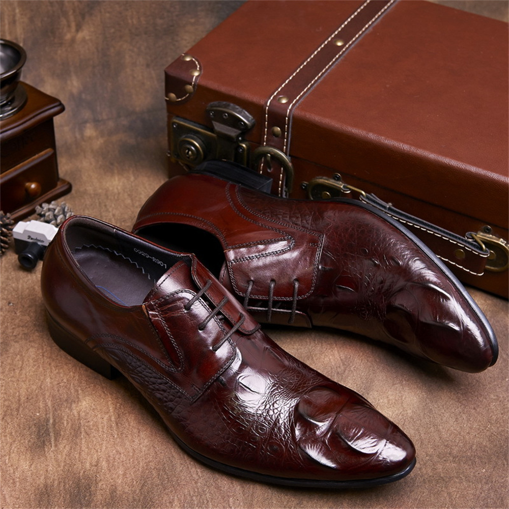 Couro de vaca em relevo padrão - Men Shoes Formal avaliação e preço