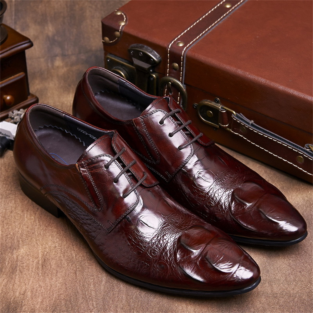 Couro de vaca em relevo padrão - Men Shoes Formal avaliação e preço