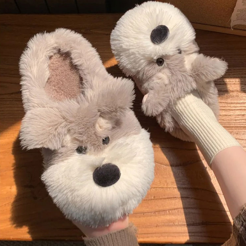 Cão casa fuzzy chinelo mulher  - Men'S Shoes Grip avaliação e preço